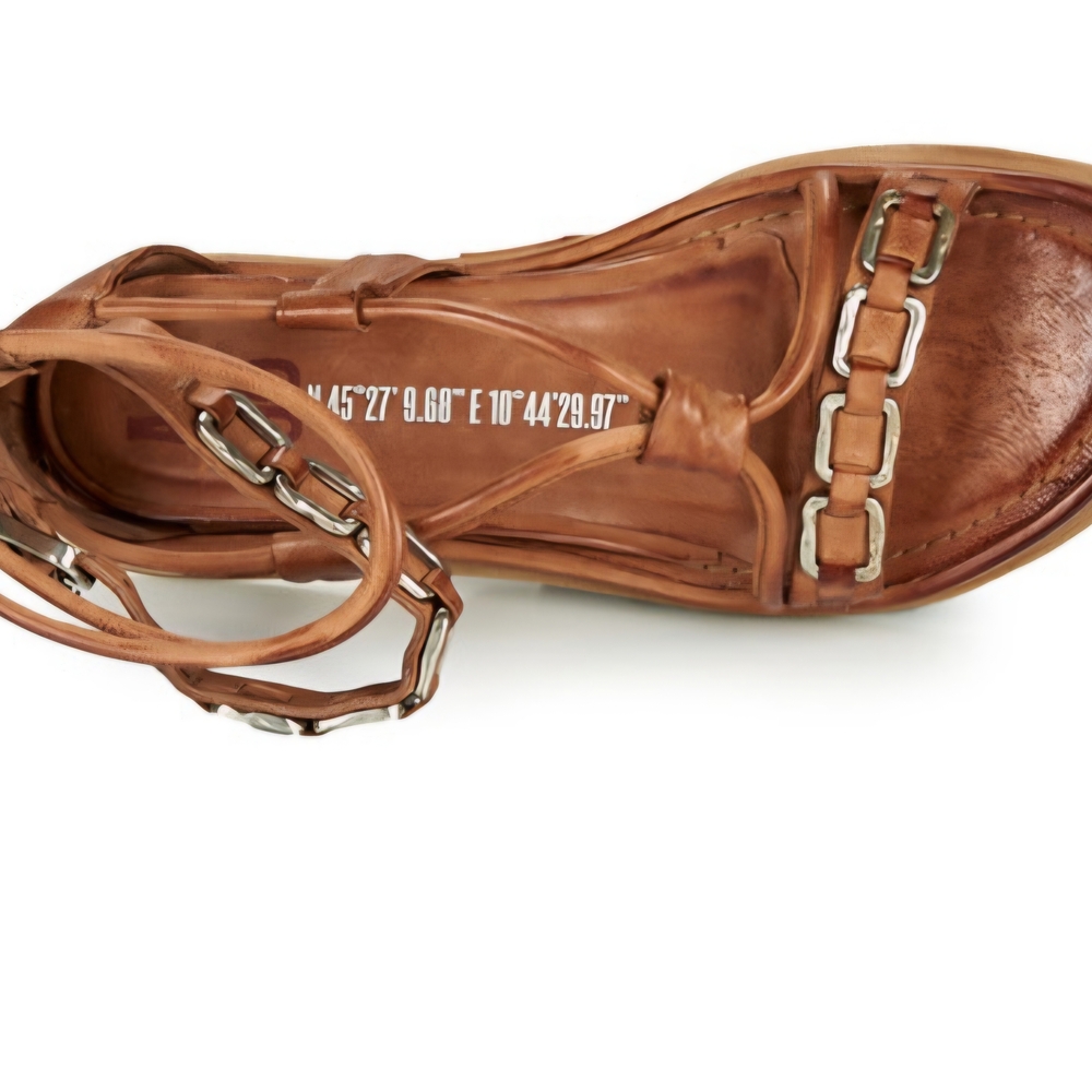Airstep / A.S.98 Orange Leather Lace-Up Back-Zip Sandals - Picture 11 of 11